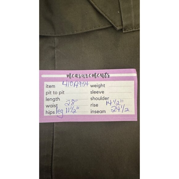 Zara Woman XS Olive Green Belted Wide-Leg Cropped Pants Cotton Blend - Picture 8 of 13